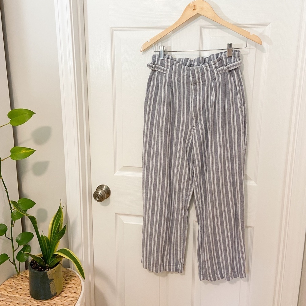 Abercrombie & Fitch Linen Blend Striped Pants